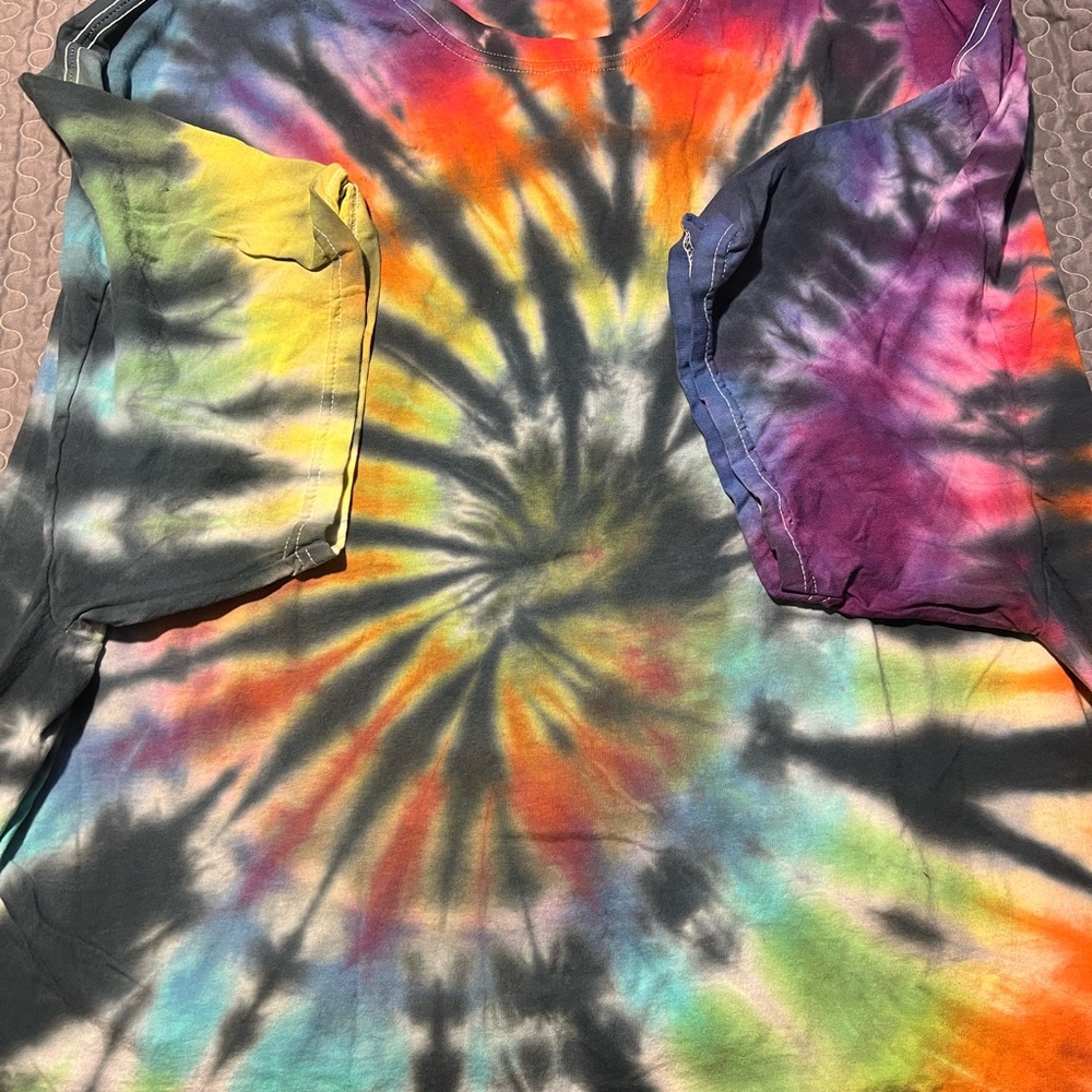 Multicolor Spiral Tie-Dye Long Sleeve Tee